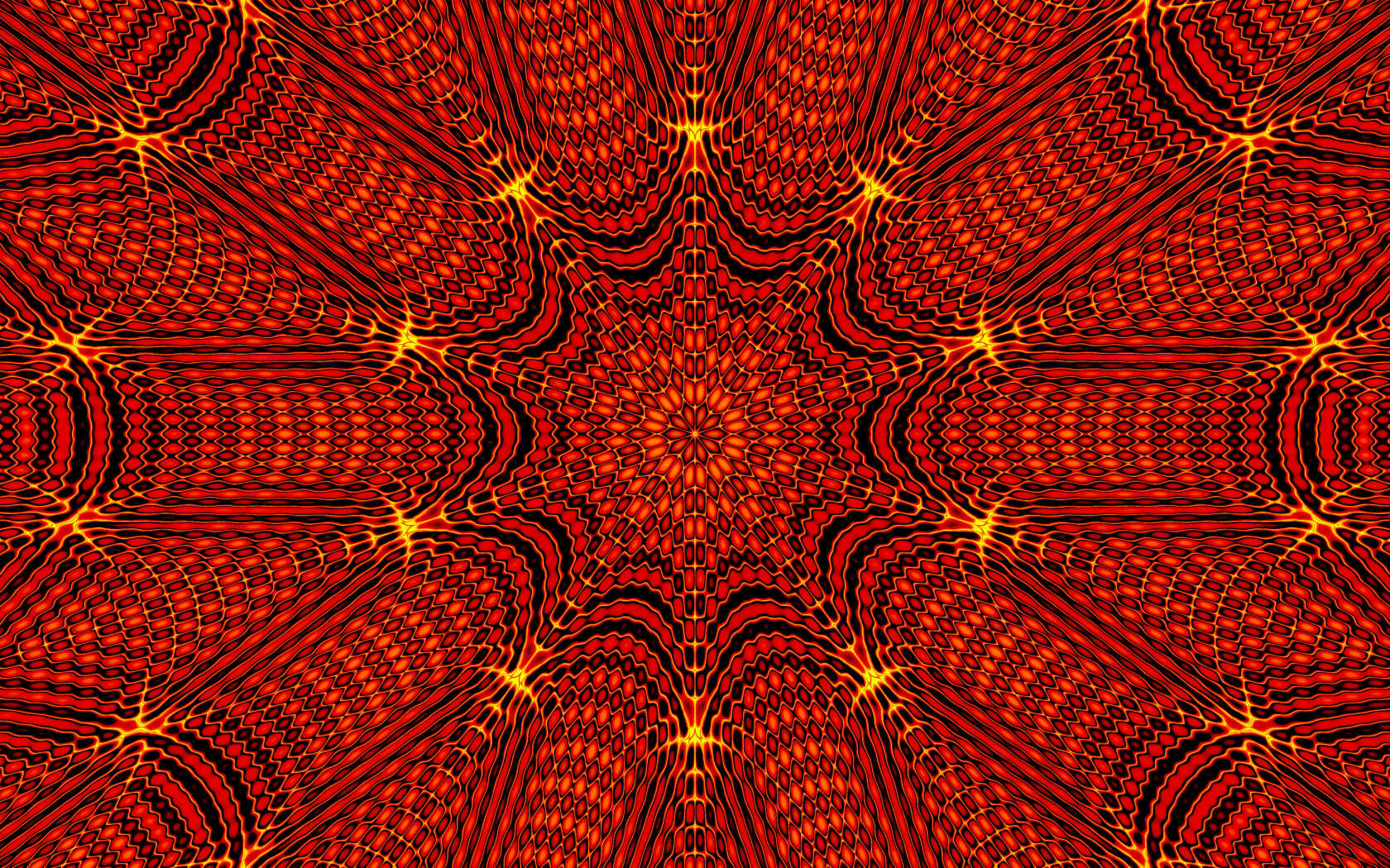 Красивый яркий оранжевый абстрактный рисунок калейдоскоп