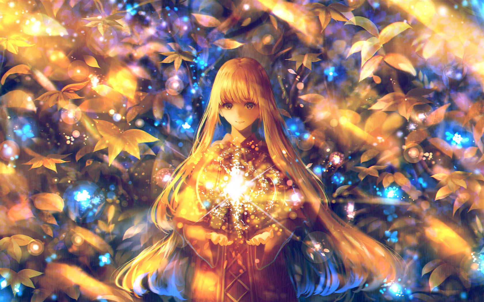 Фантастическая длинноволосая девушка со звездой в руках 