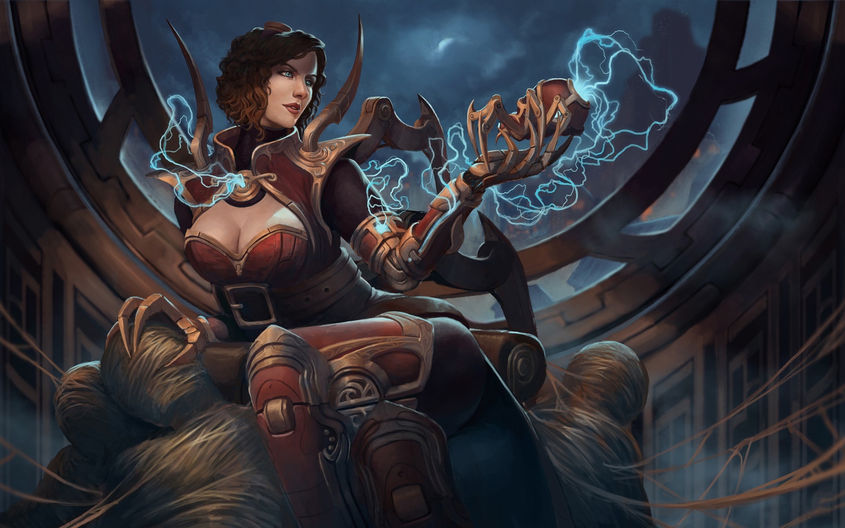 Фантастическая женщина с магическим сосудом в руке