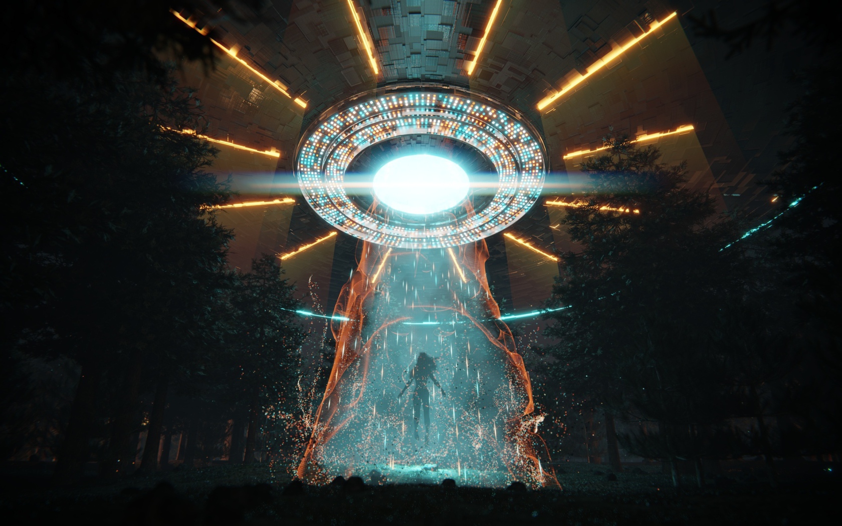 Корабль НЛО похищает женщину