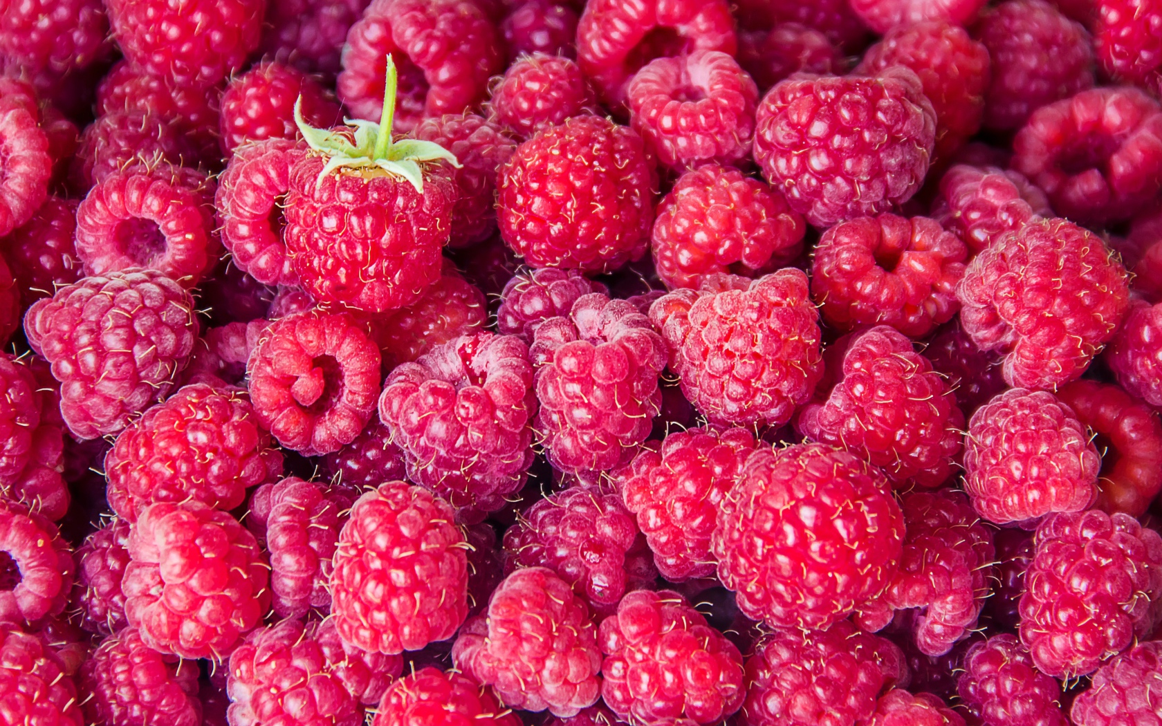 Вкусная спелая малина крупным планом