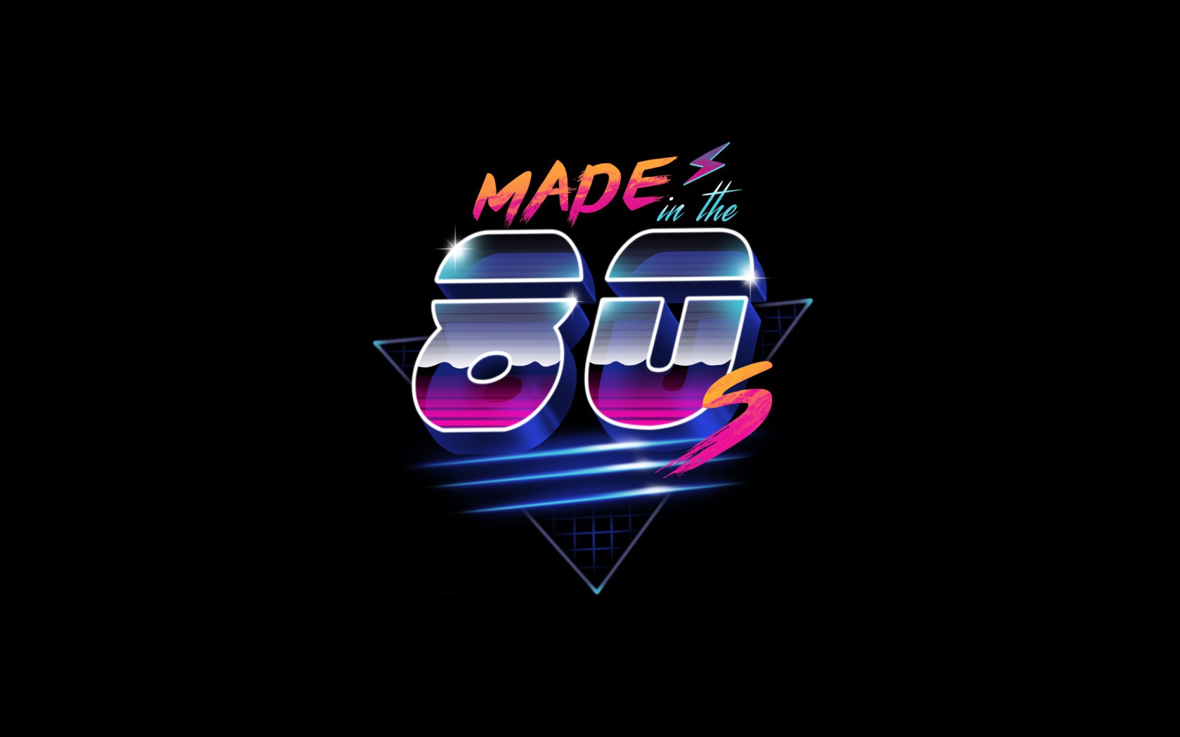 Надпись Made in 80s на черном фоне
