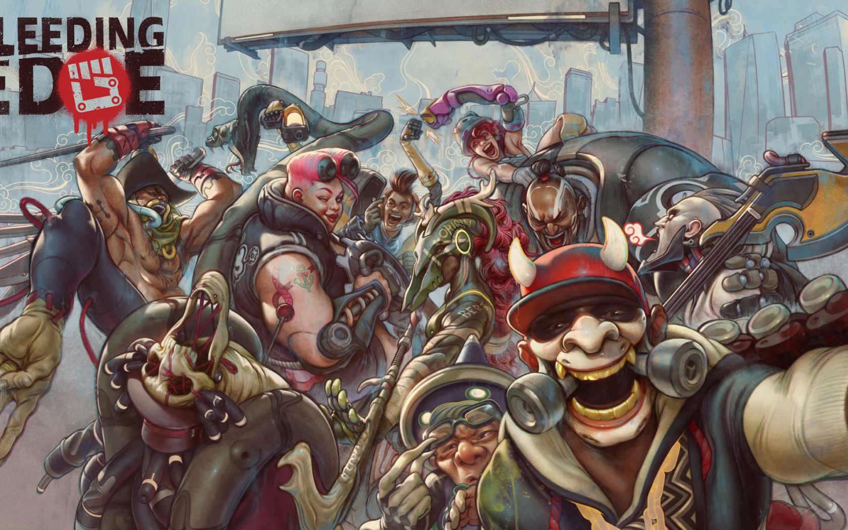 Постер компьютерной игры Bleeding Edge, 2019 года