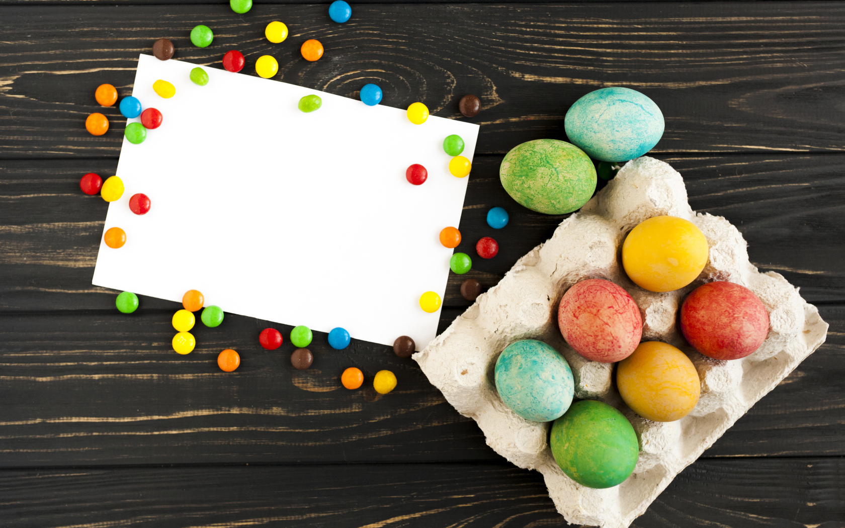 Шаблон поздравительной открытки на праздник Пасха