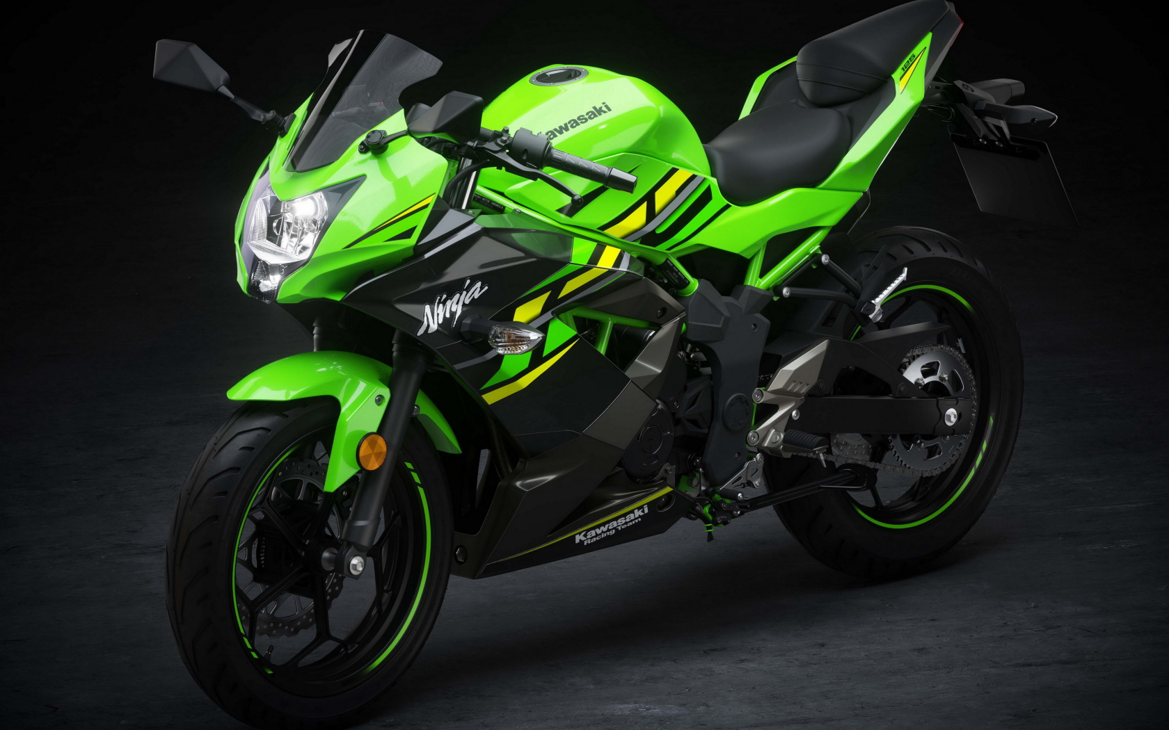 Мотоцикл  Kawasaki Ninja 125 на сером фоне