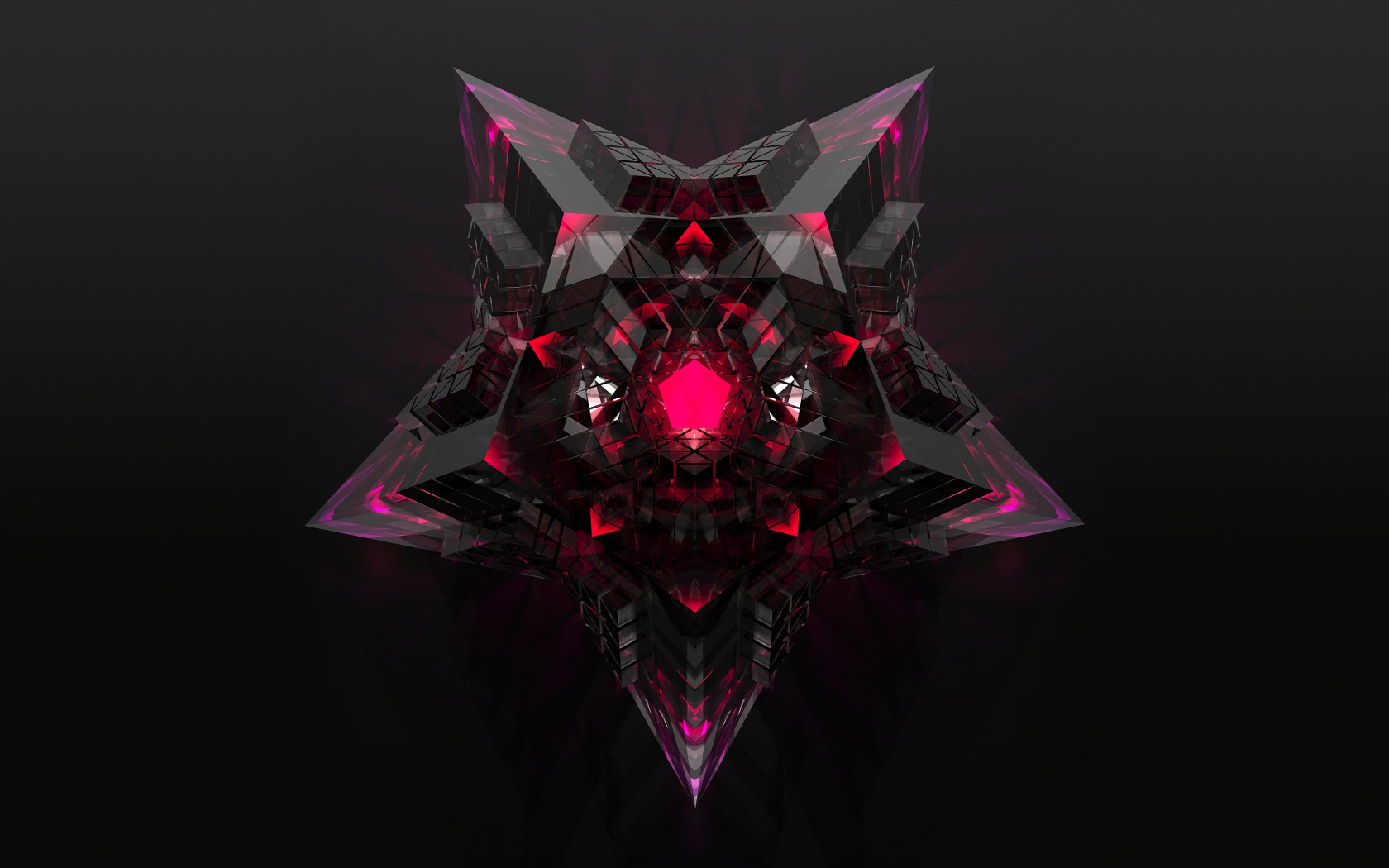 Красивая звезда на сером фоне 3д графика