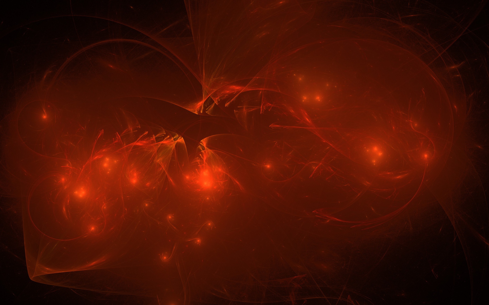 Яркие неоновые вспышки на красном абстрактном фоне