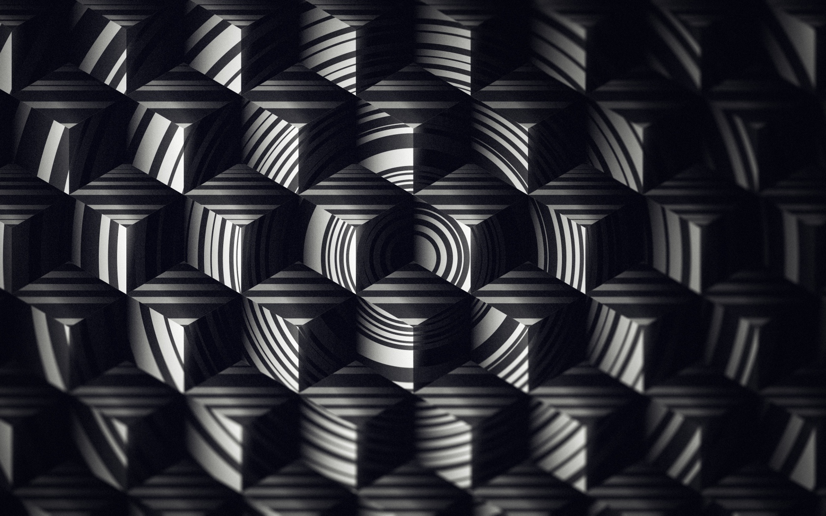 Геометрический черно-белый 3д рисунок 