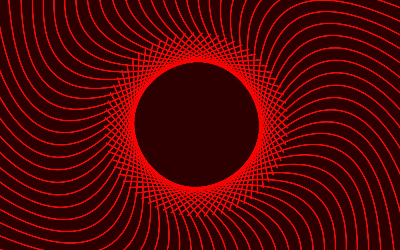 Красный абстрактный круг с линиями 