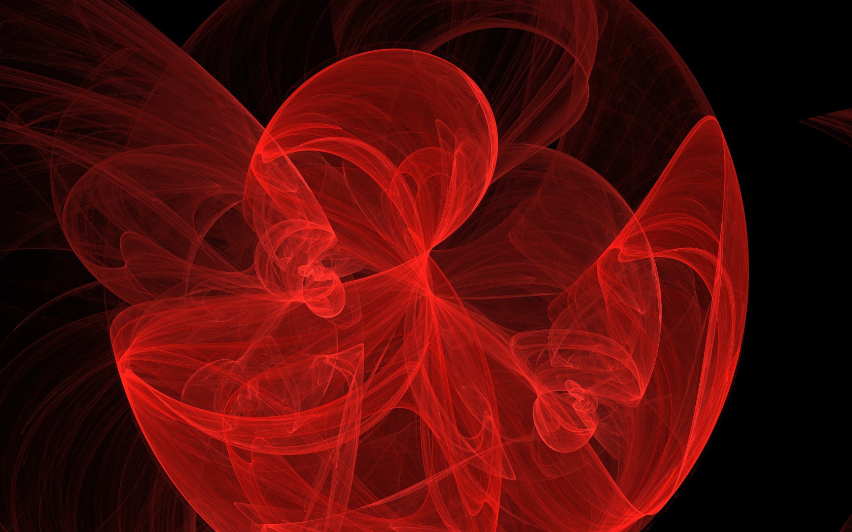 Red fractal patterned pattern on a black background.