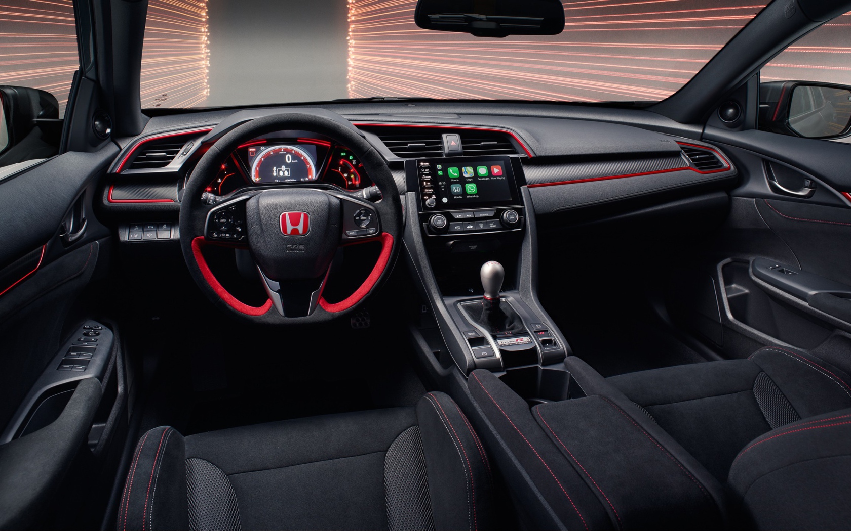 Кожаный салон автомобиля Honda Civic Type R Sport Line 2020 года 