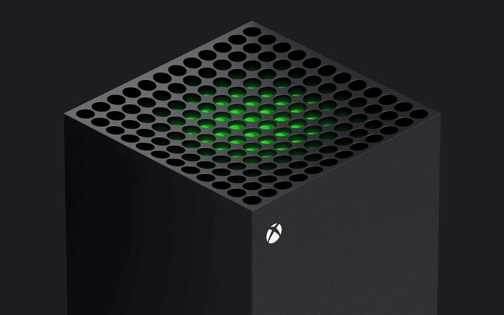 Черный Xbox Series X с зеленой серединой 