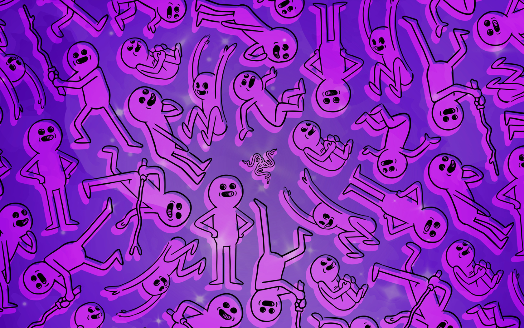 Розовые человечки фон  Razer