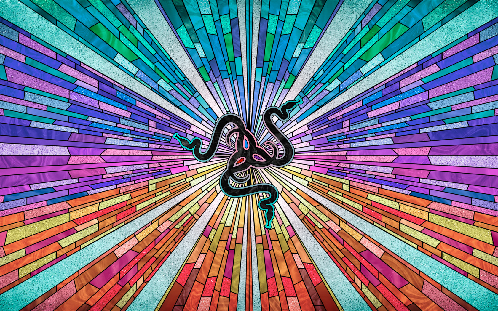 Значок Razer на разноцветном графическом фоне