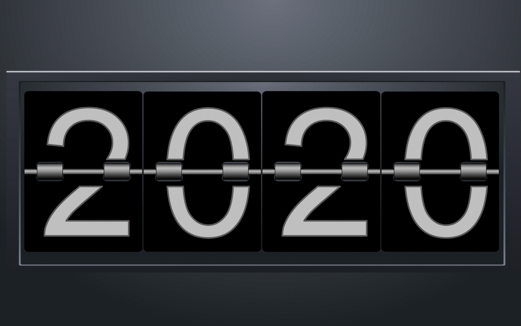 Перекидные цифры 2020 на сером фоне