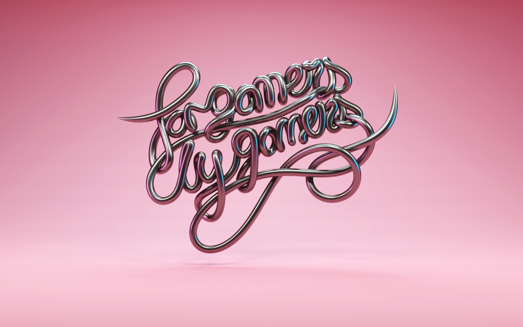 Надпись For Gamers By Gamers на розовом фоне 