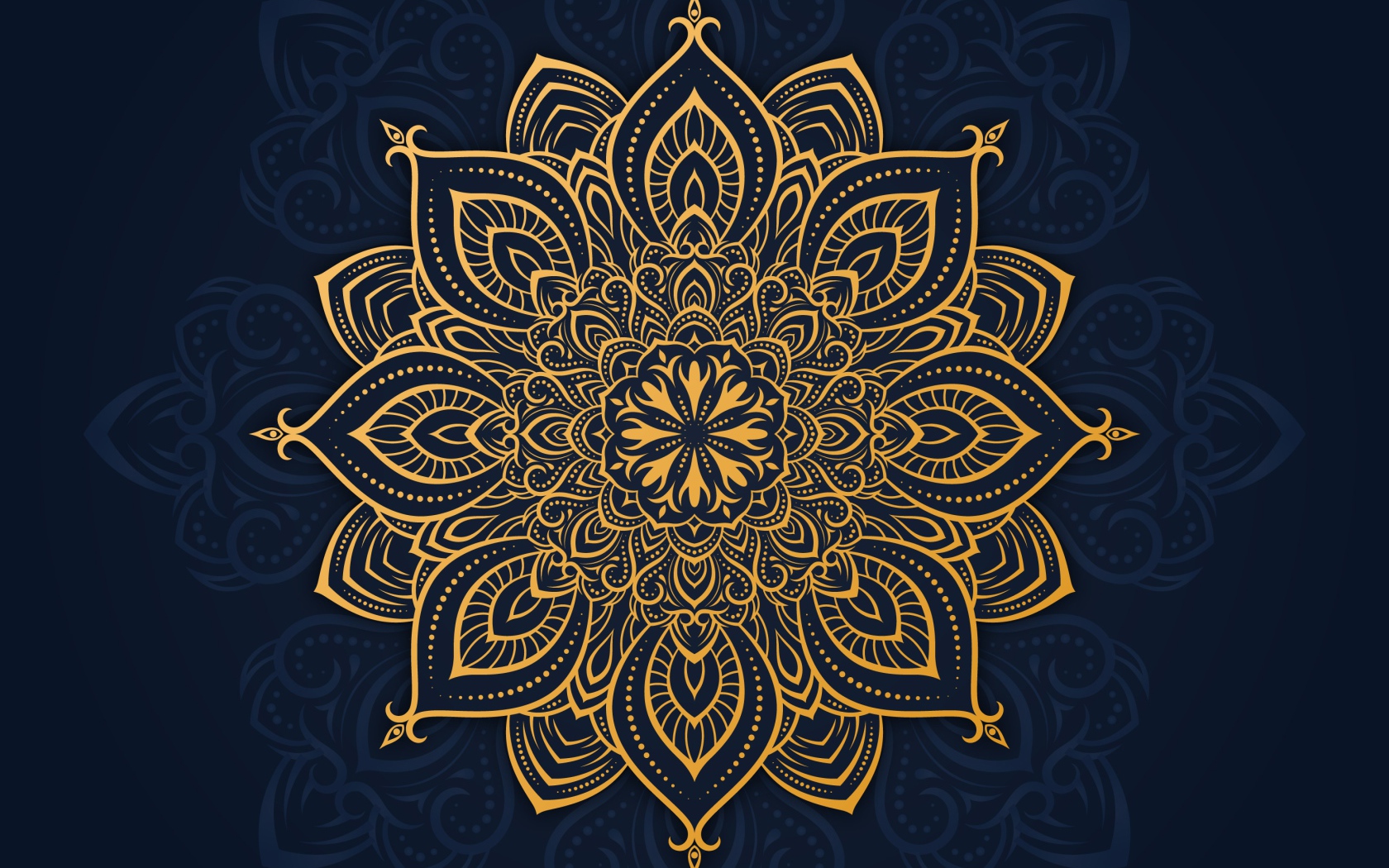 Красивый золотистый рисунок на синем фоне