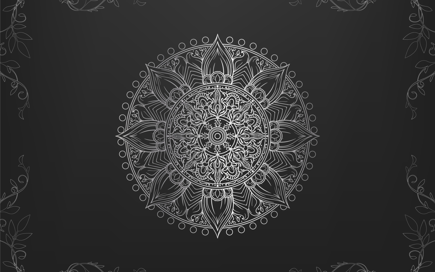 Необычный красивый белый рисунок на черном фоне