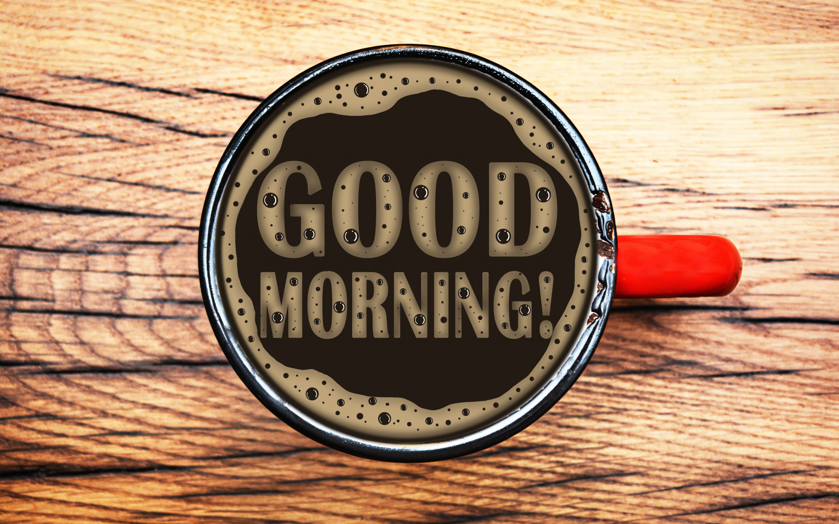 Надпись Доброе утро на кофейной пенке 