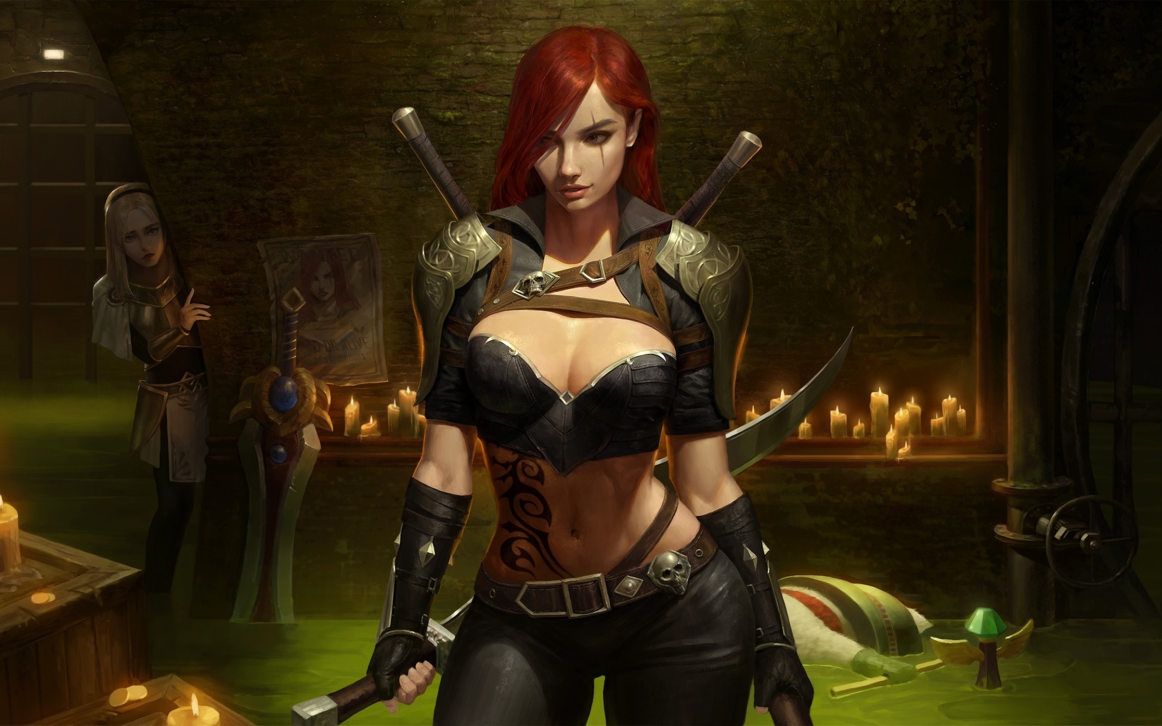 Девушка воин Katarina в замке 