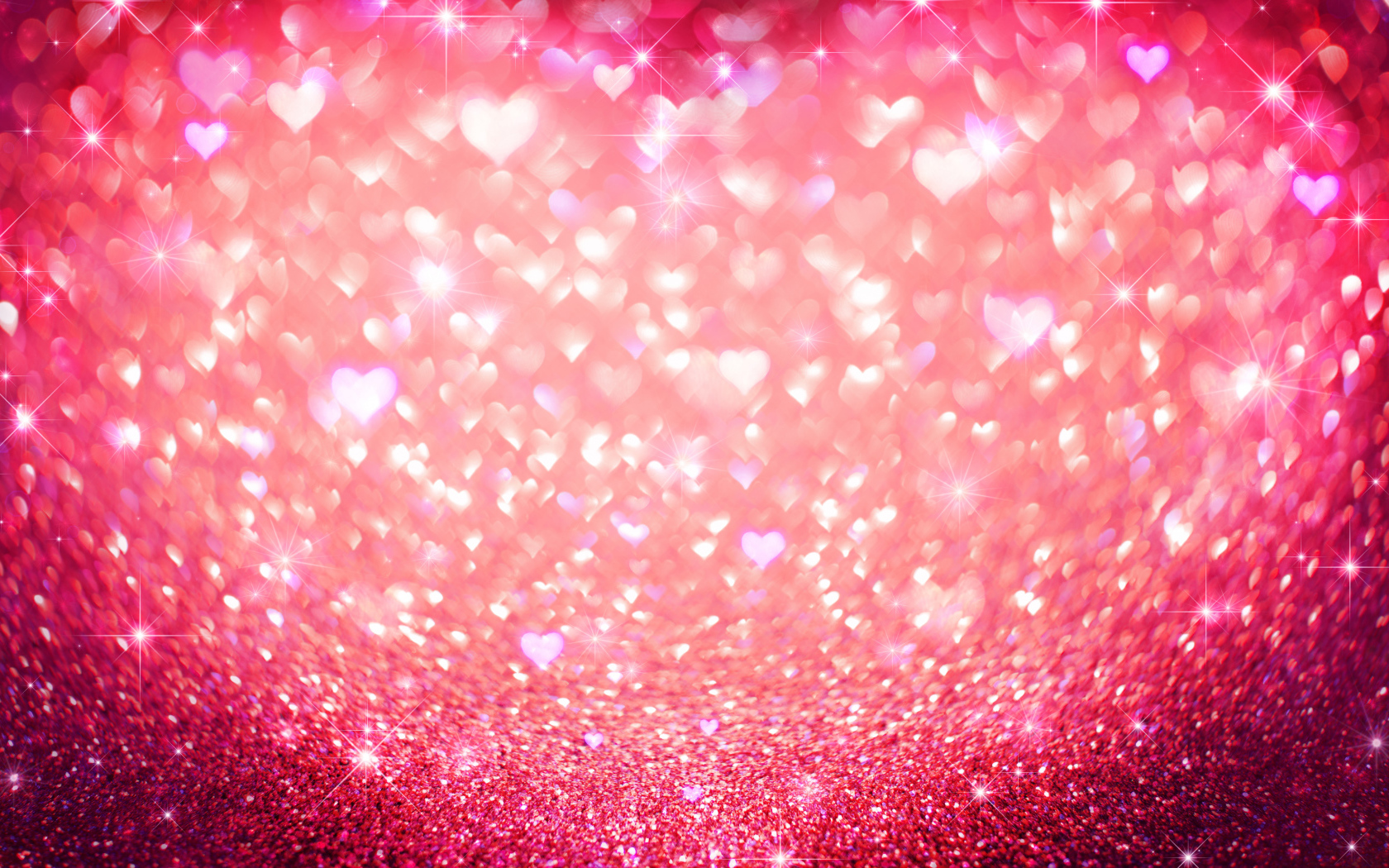 Блестящий фон с сердечками 
