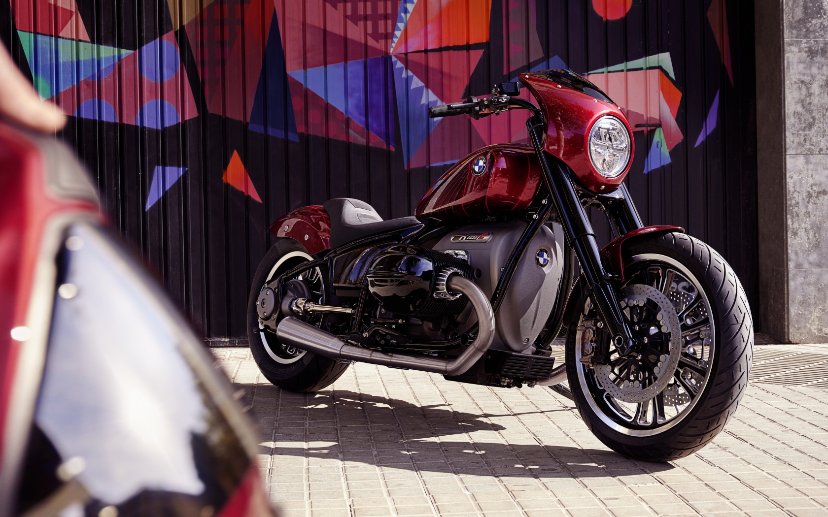 Big red motorcycle BMW Motorrad Concept R182