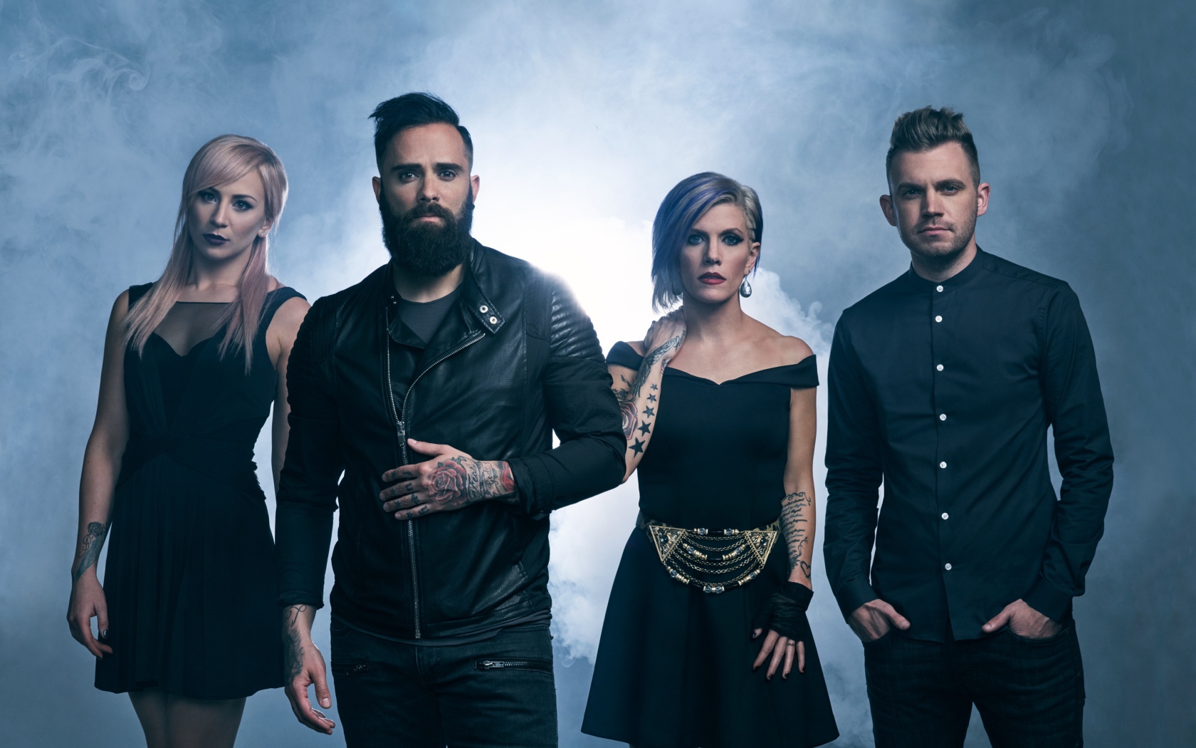 American rock band Skillet in black outfits