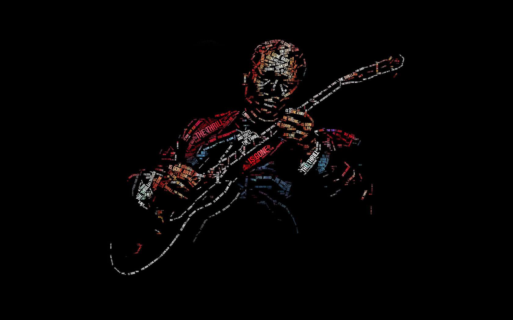 Образ гитариста Би Би Кинга надписями на черном фоне 