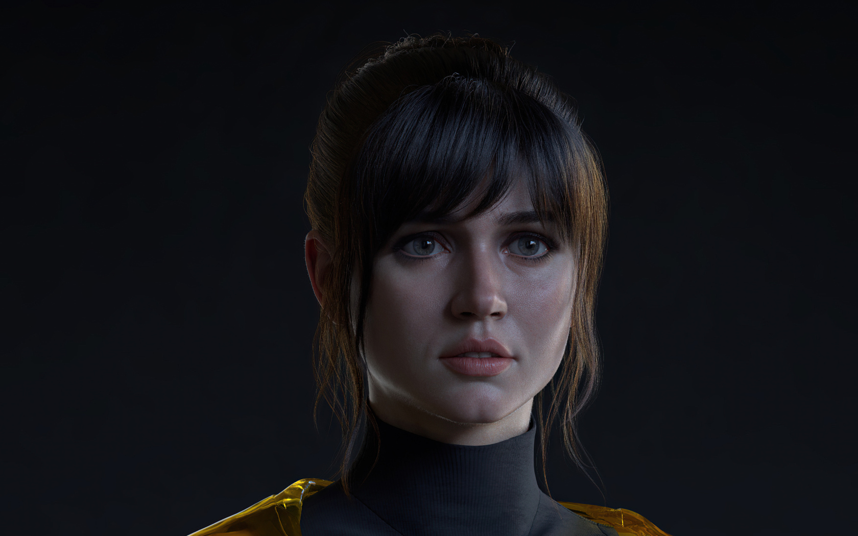 Актриса Анна Де Армас на черном фоне