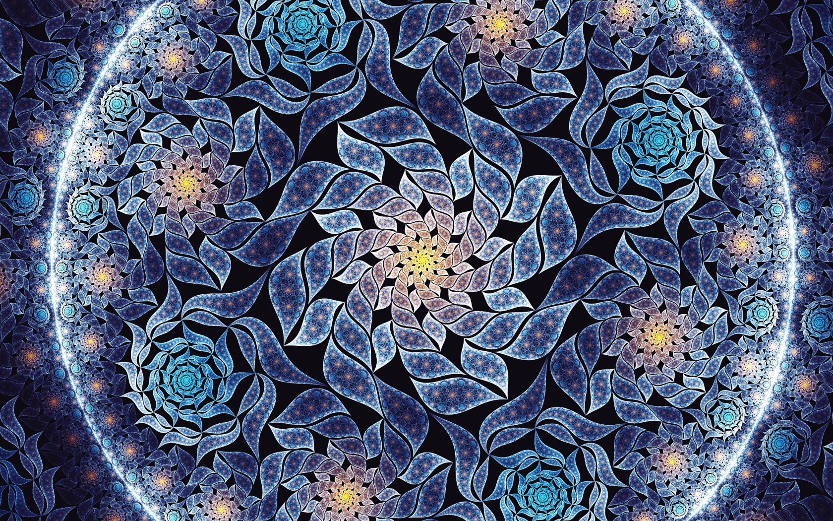 Красивый синий цветок мандала крупным планом