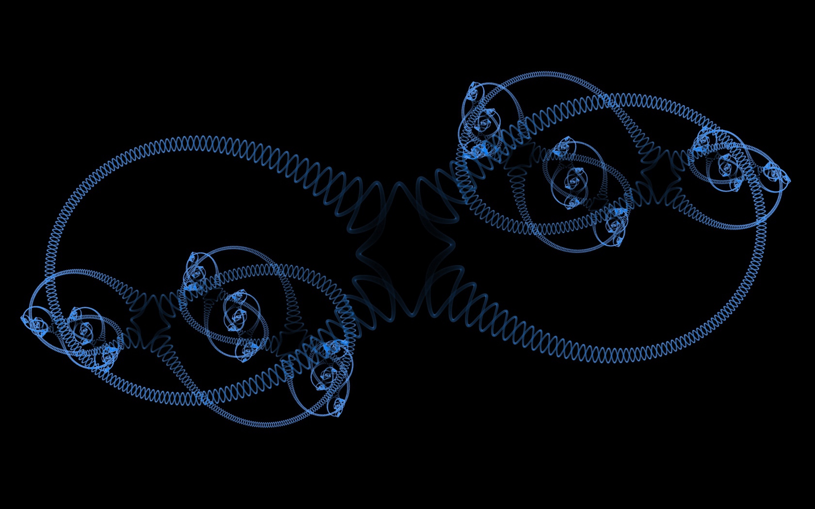 Голубые спирали на черном фоне