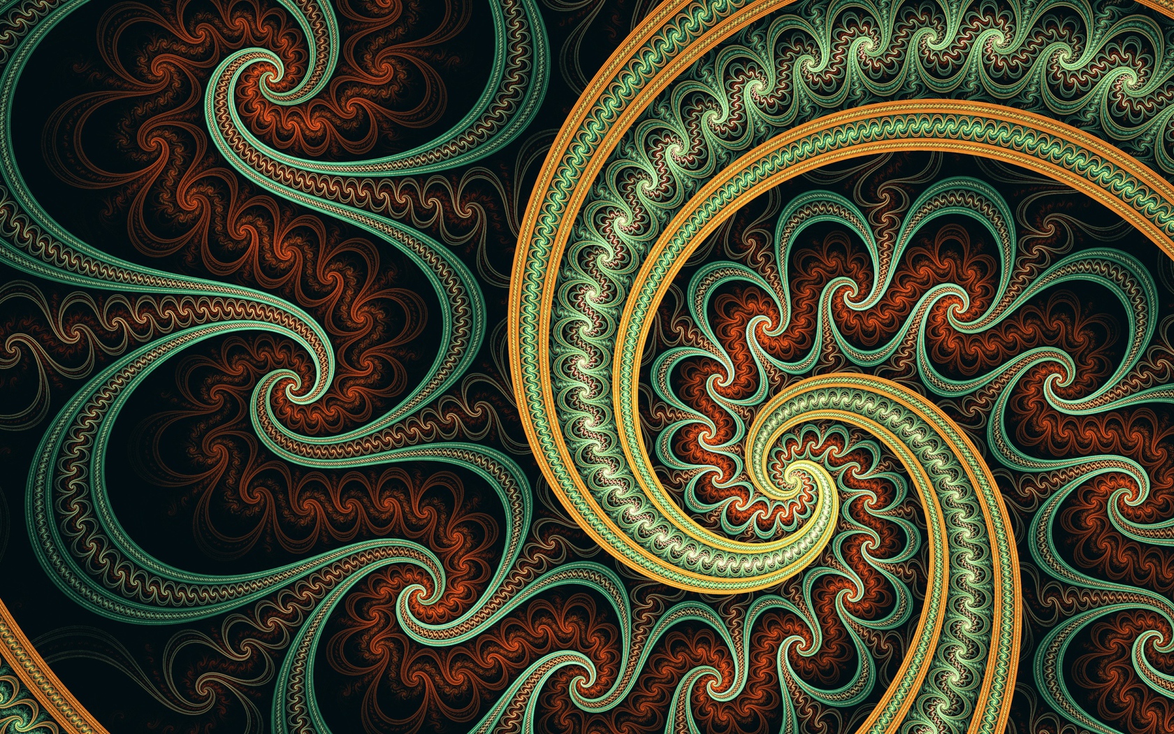 Фрактальные узоры с зигзагами 