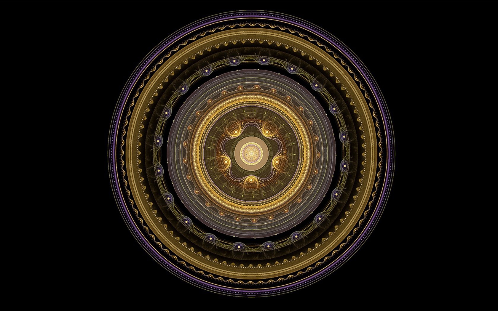 Золотой рисунок мандала на черном фоне