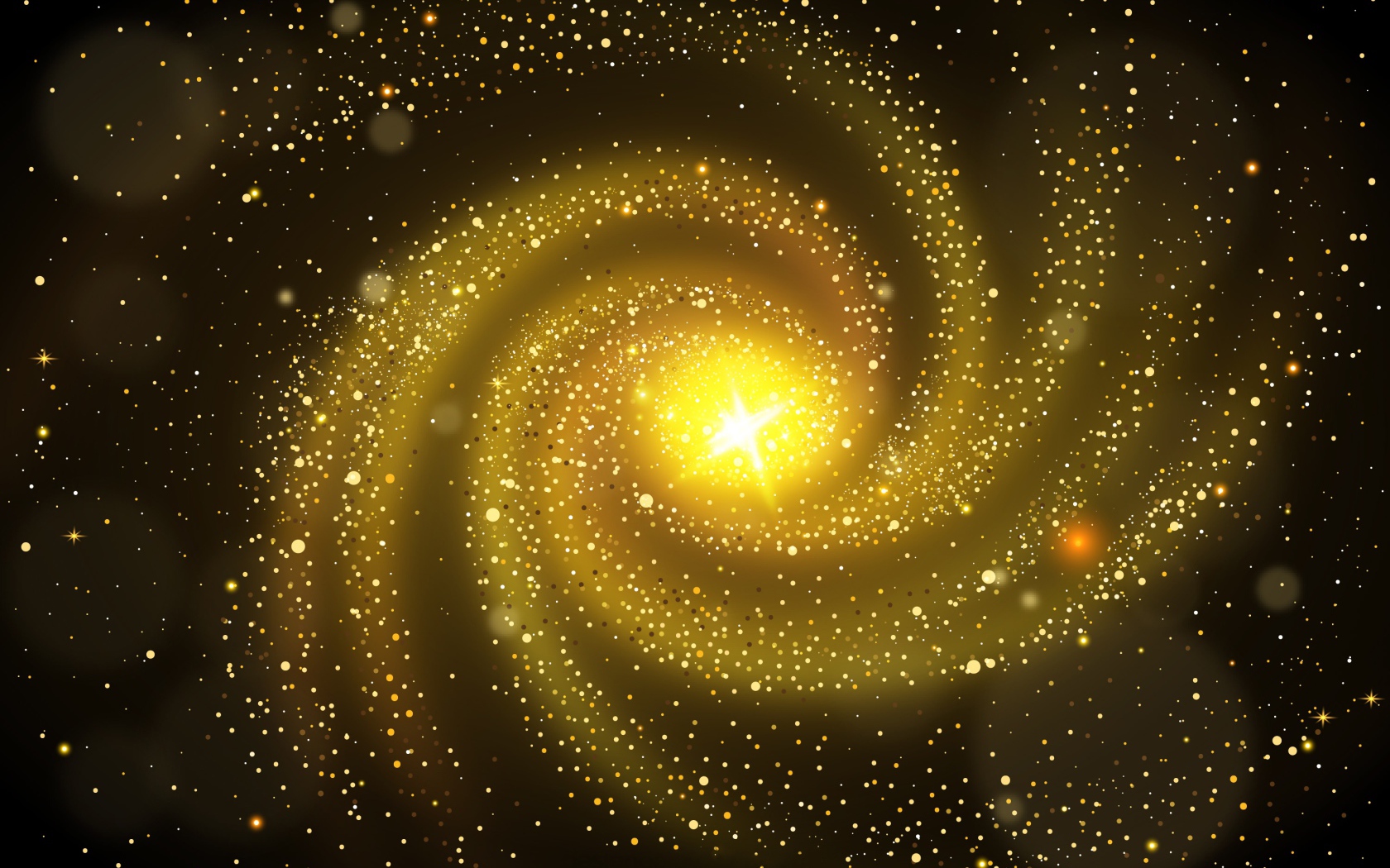 Золотая бесконечность с яркой звездой