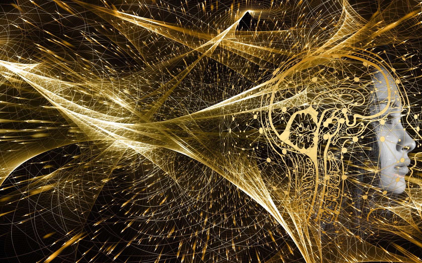 Лицо человека разрушается на волны