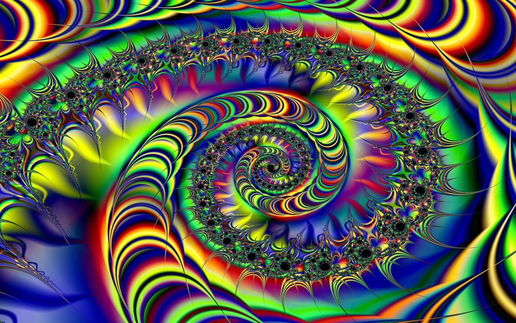 Разноцветная абстрактная фрактальная спираль 
