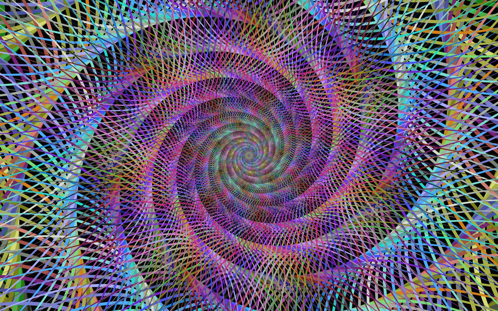 Разноцветный спиральный фрактальный рисунок