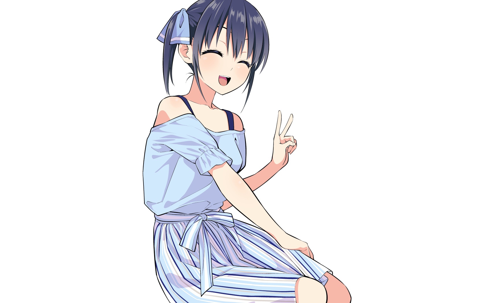 Персонаж Nagisa Minase аниме  Kanojo mo Kanojo на белом фоне