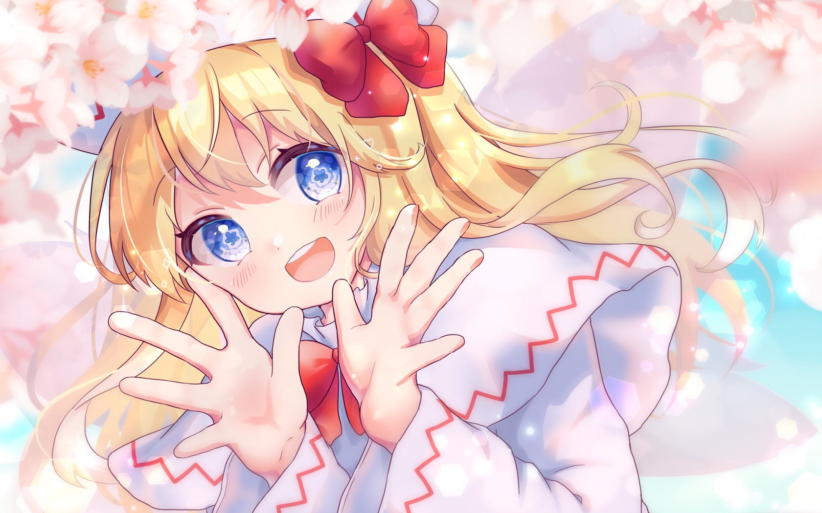 Девушка с большими голубыми глазами аниме Тохо