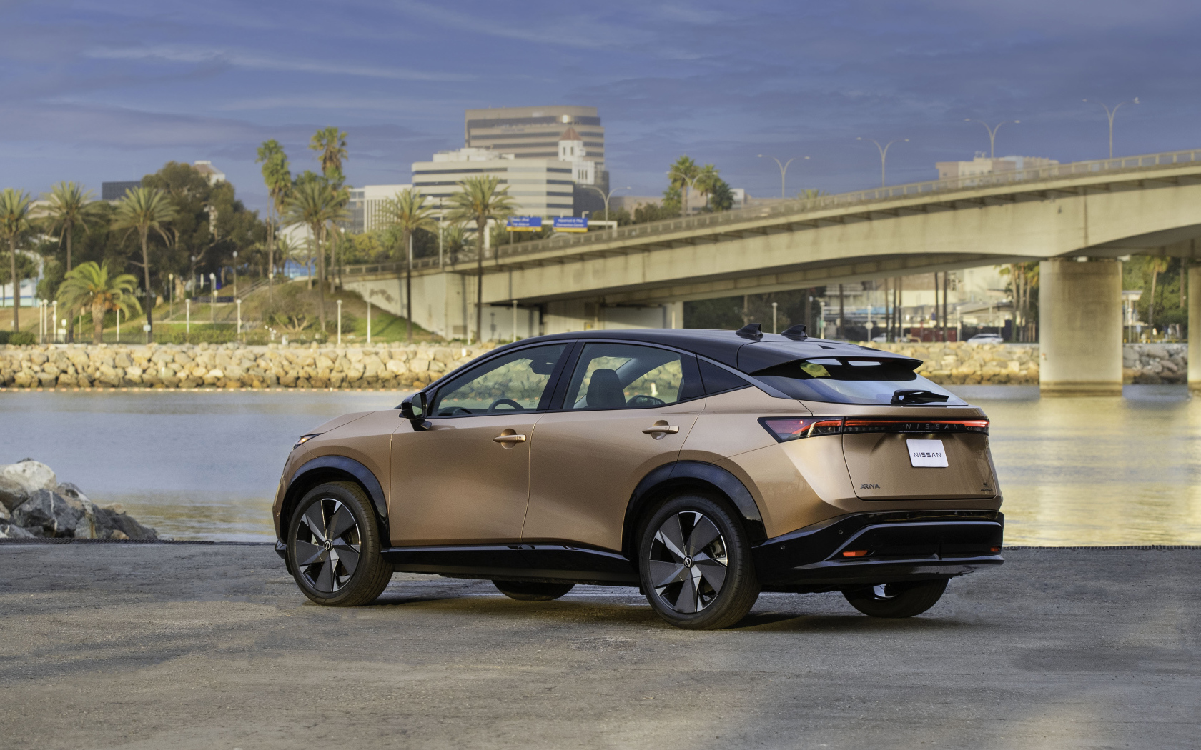 Автомобиль Nissan Ariya SL E-4orce, 2021 года вид сзади