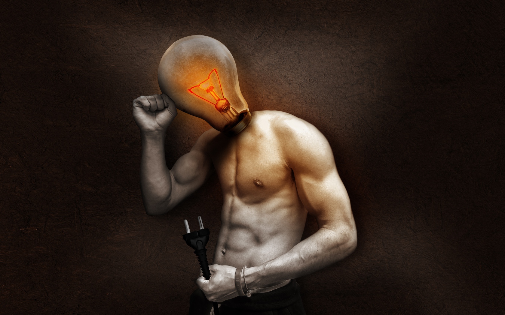 Мужчина с лампочкой вместо головы