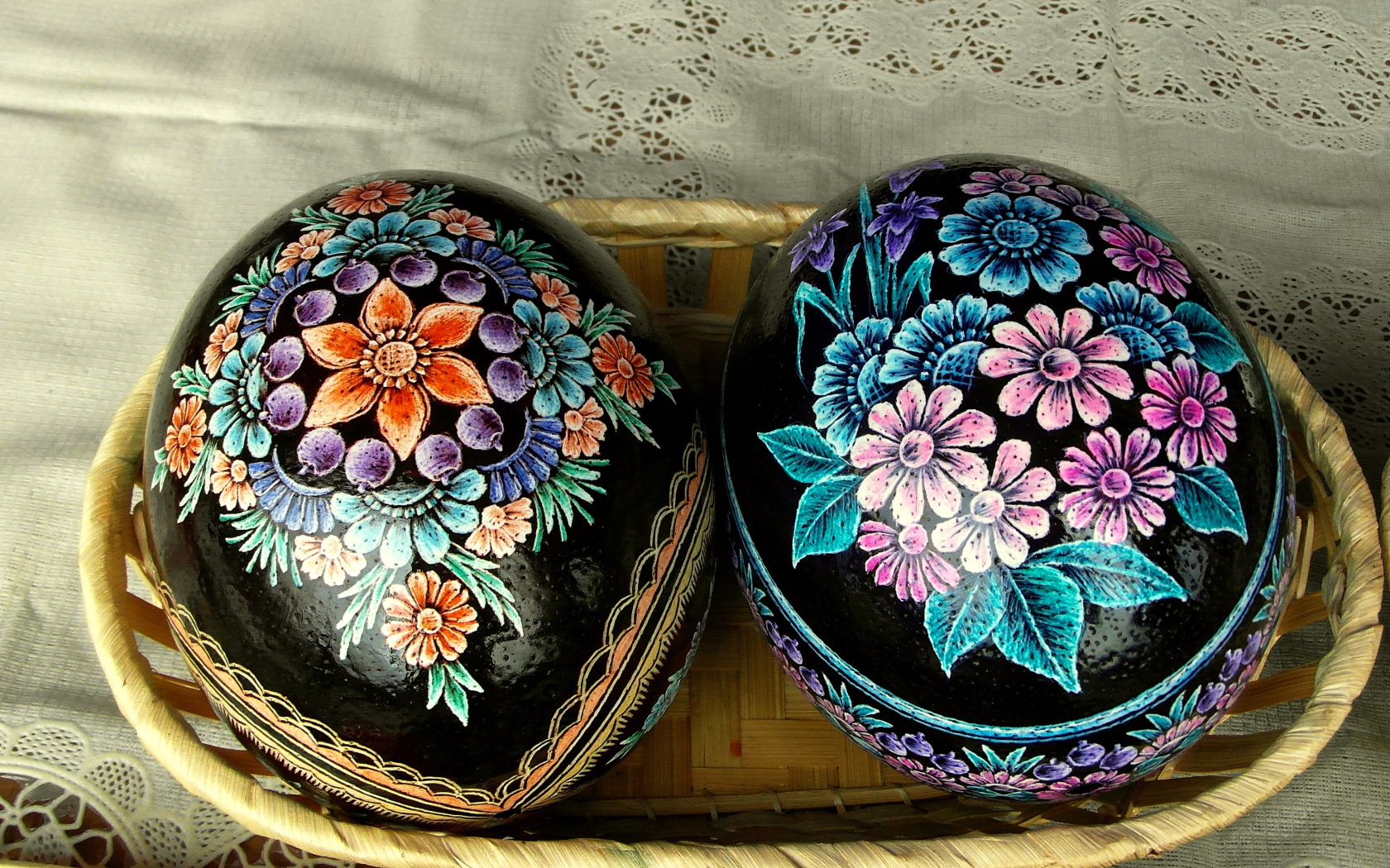 Яйца с красочным цветочным рисунком на Пасху 2021