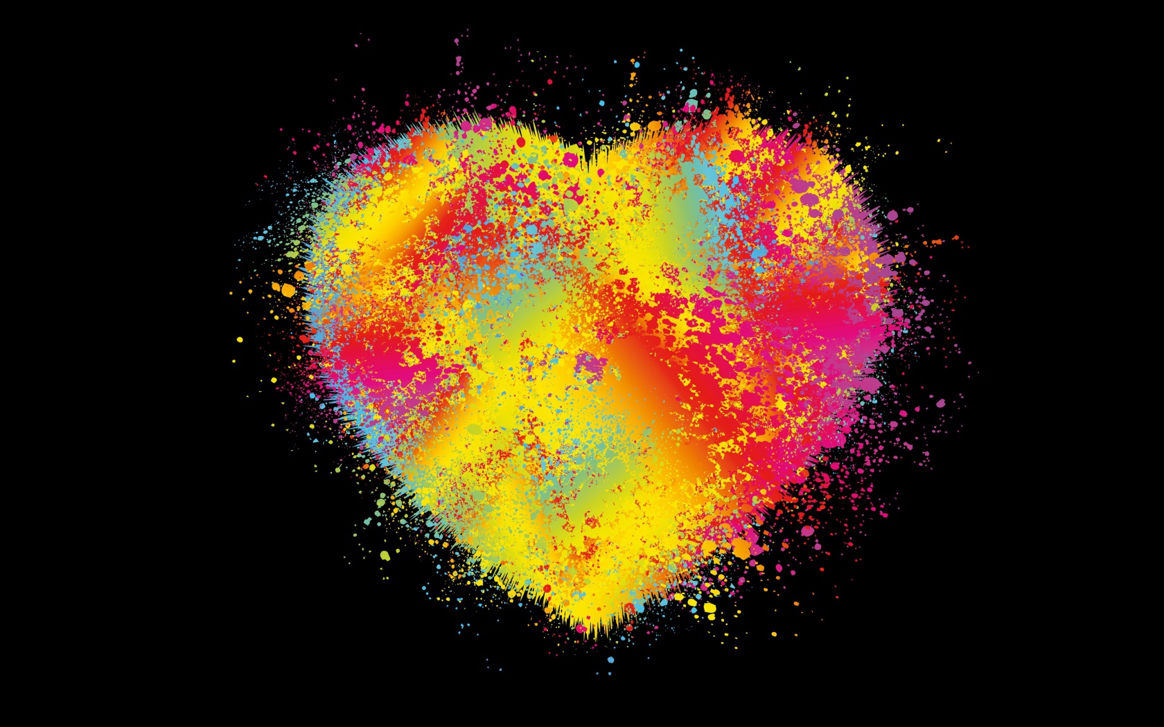 Красочное разноцветное сердце на черном фоне