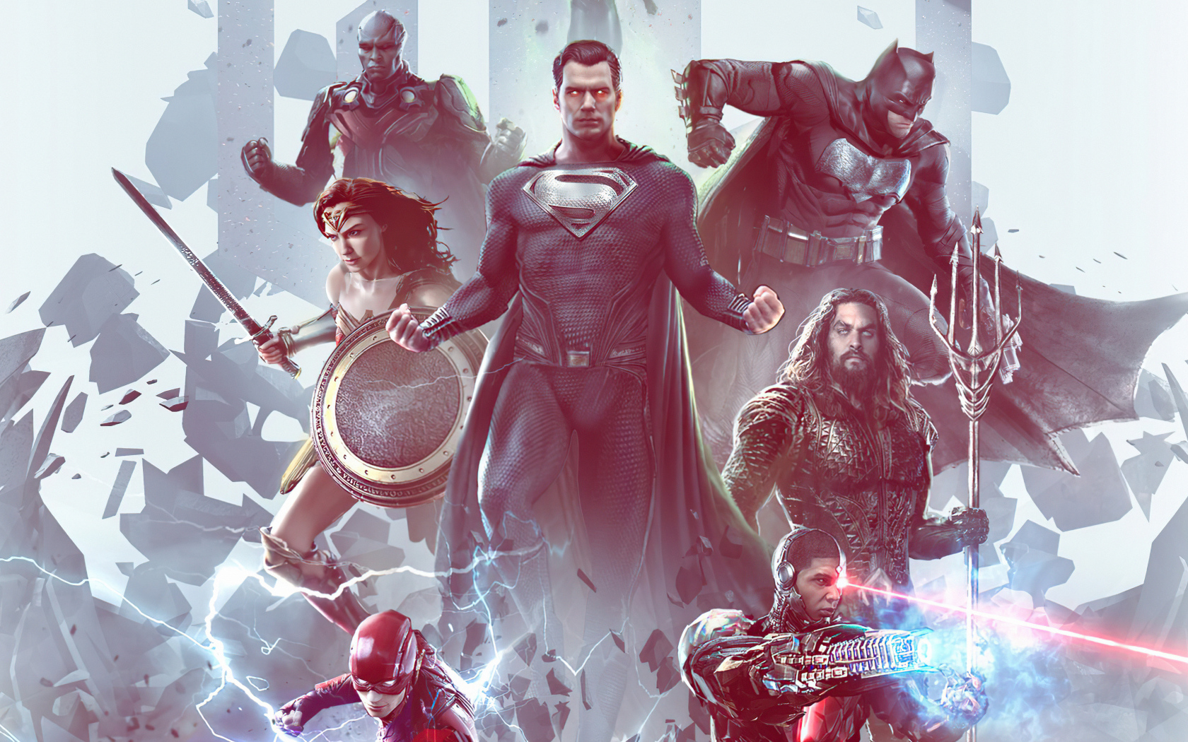 Постер с главными героями Лига справедливости Зака Снайдера, 2021