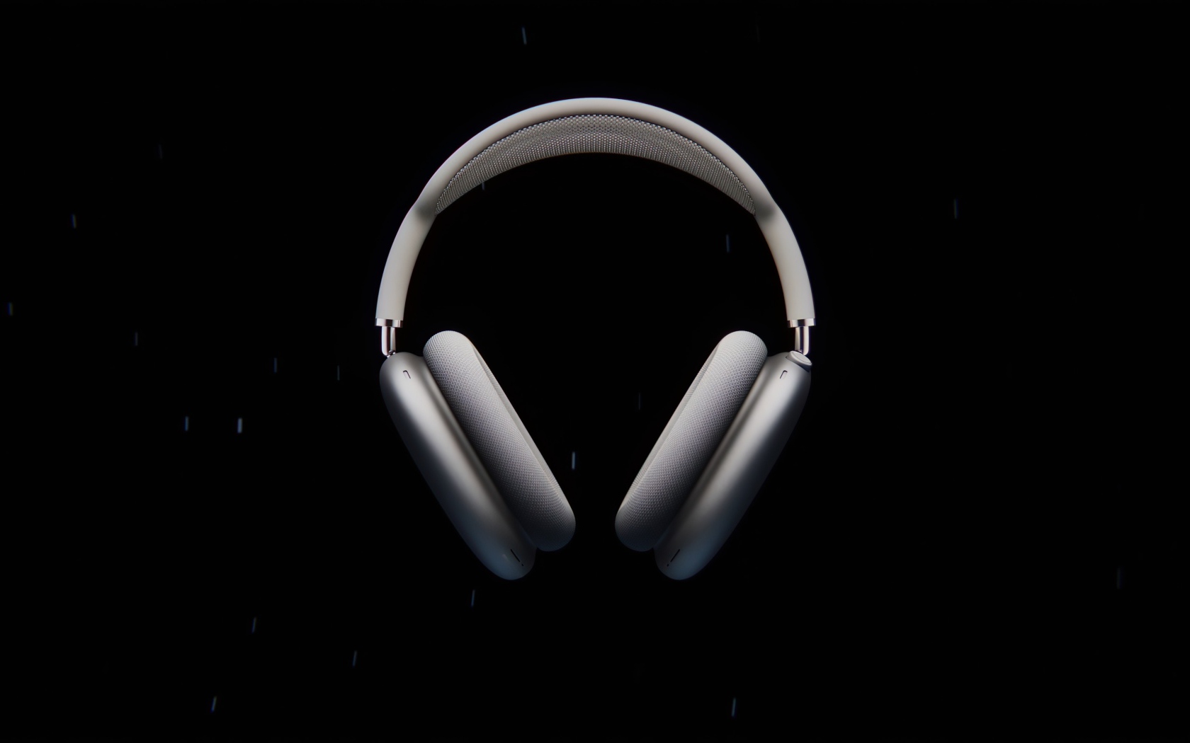 Серые наушники  AirPods Max на черном фоне