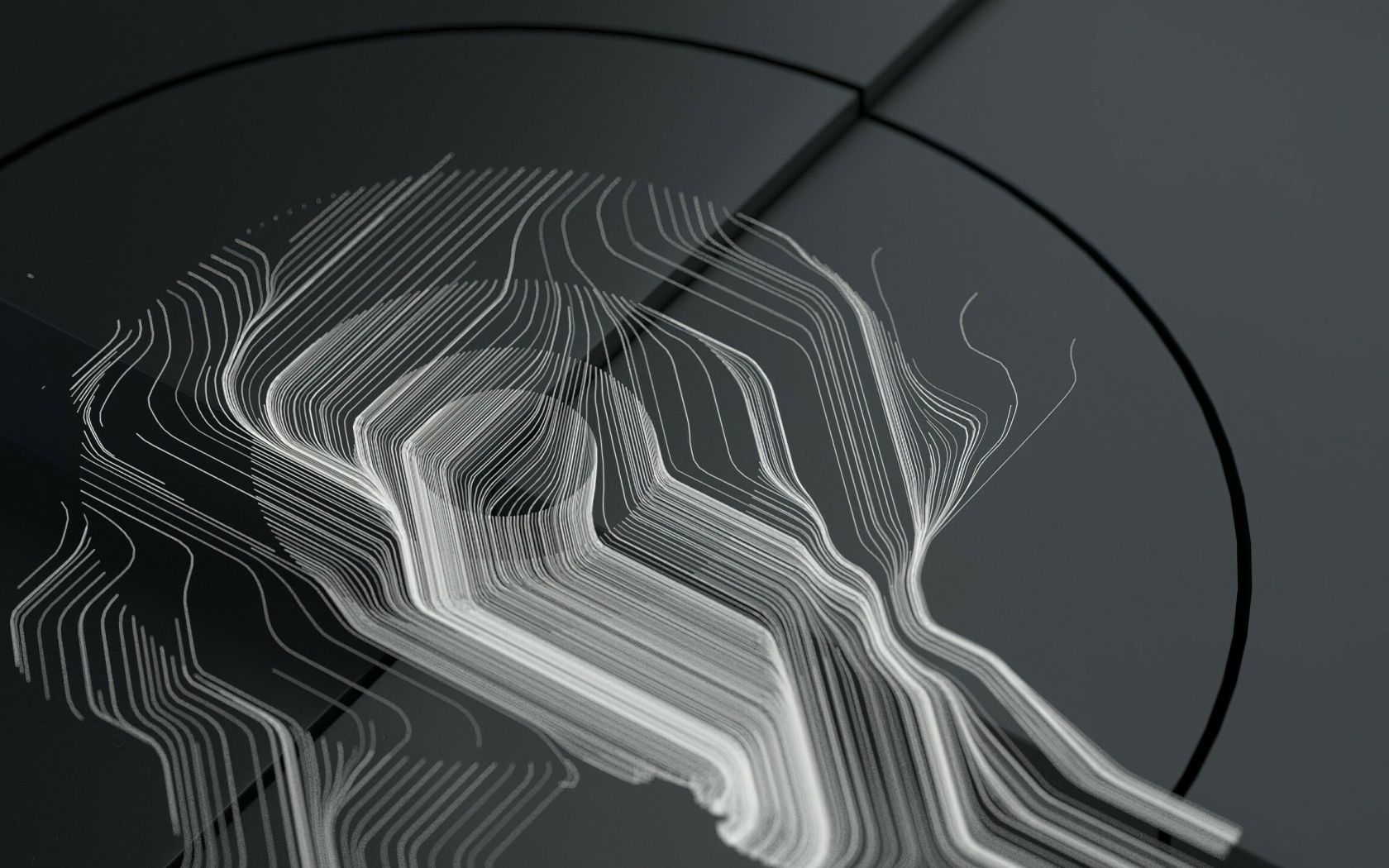 Абстрактные белые линии на сером фоне