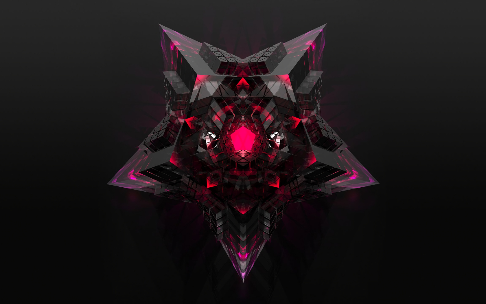 Большая 3д звезда на черном фоне