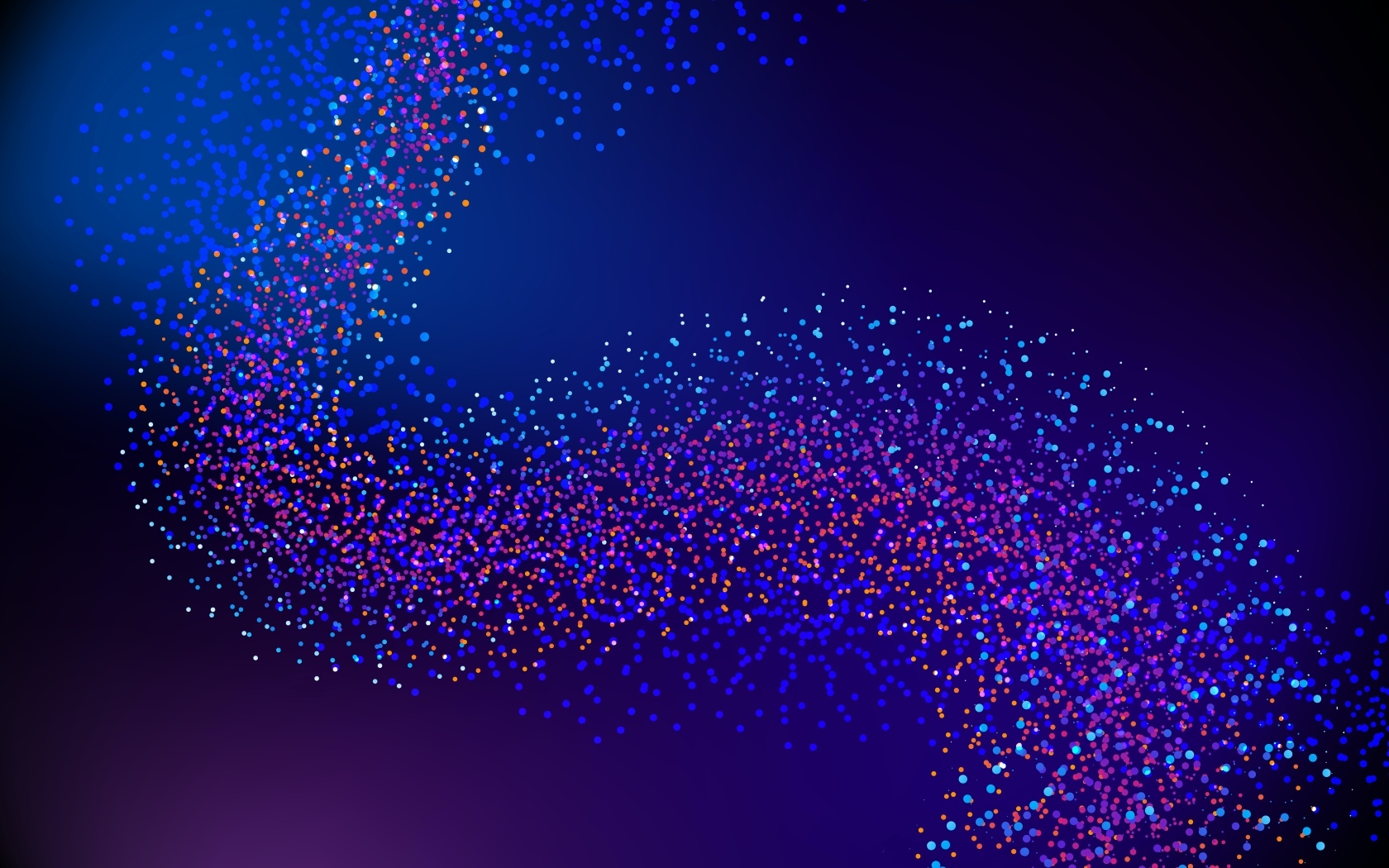 Звездная неоновая пыль на синем фоне