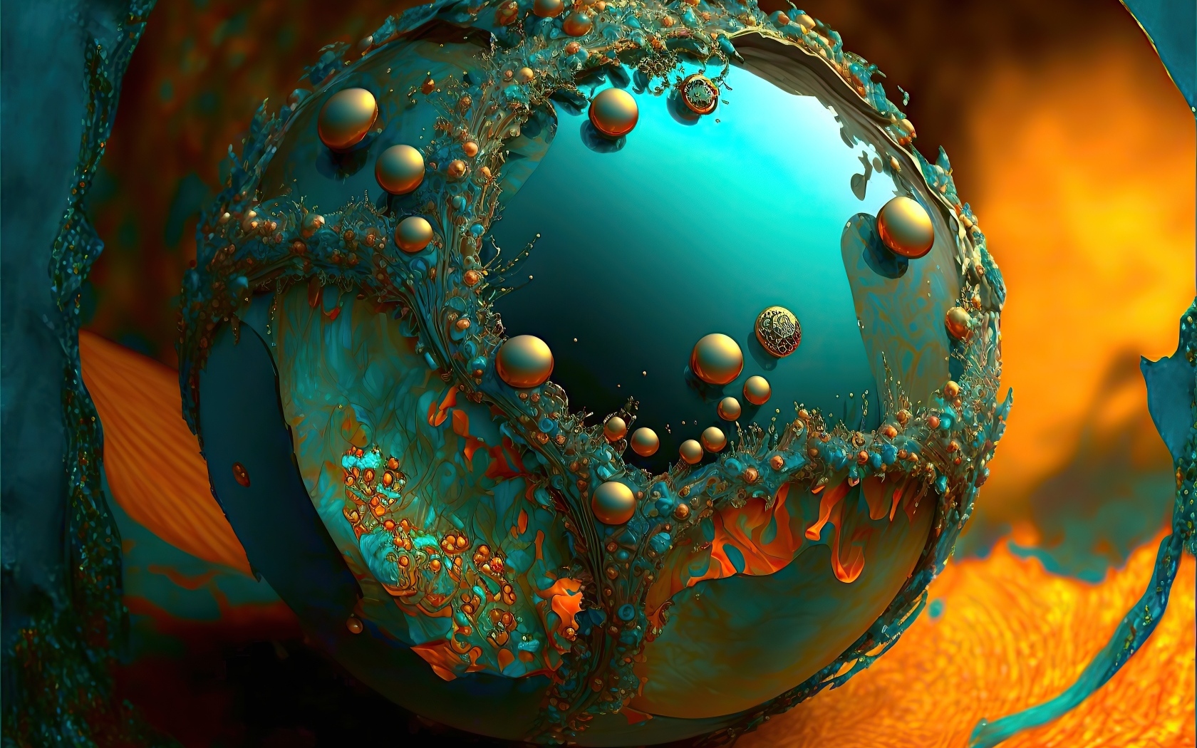 Необычный 3д шар вблизи