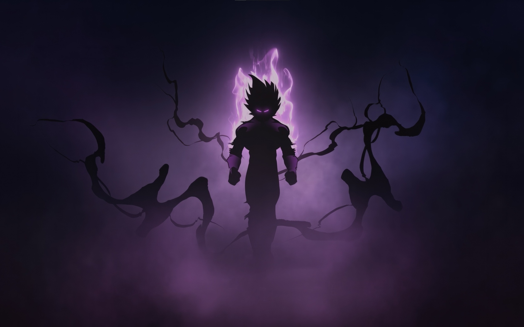 Персонаж аниме в неоновом свете